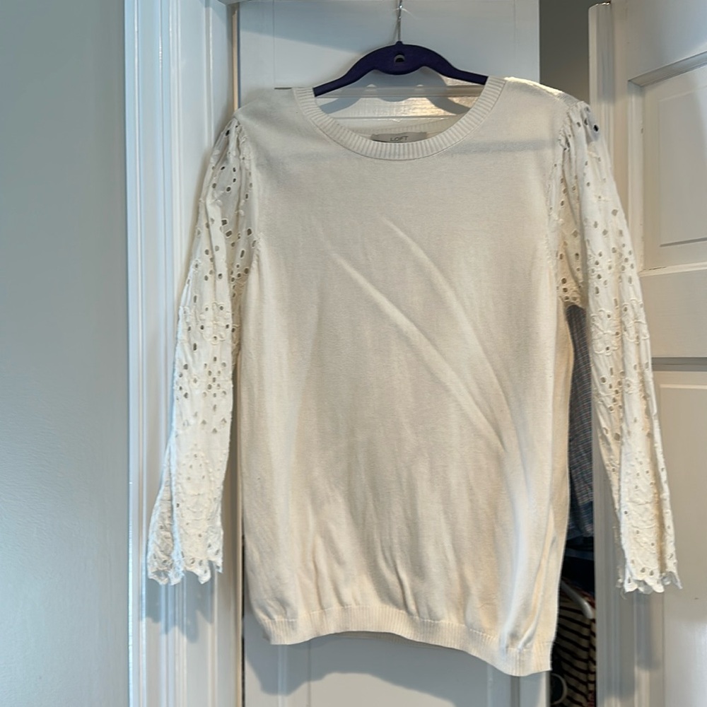 Loft Crochet Sleeve Sweater